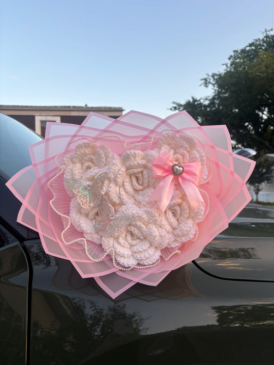 Pink Heart Shaped Bouquet