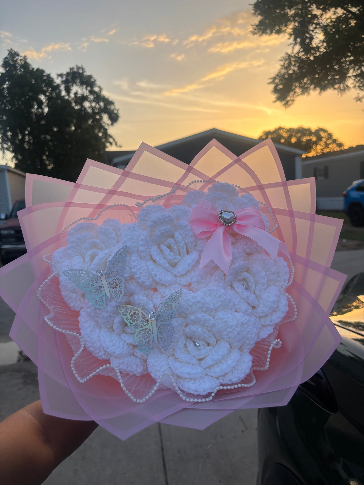 Pink Heart Shaped Bouquet