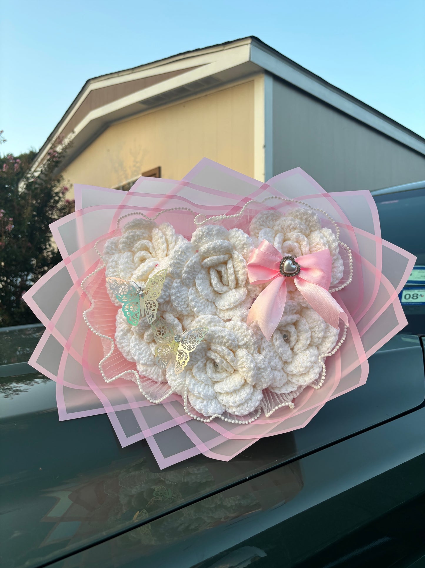 Pink Heart Shaped Bouquet